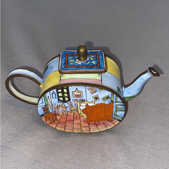 Kelvin Chen Accents Vintage Kelvin Chen Mini Enameled Copper Teapot